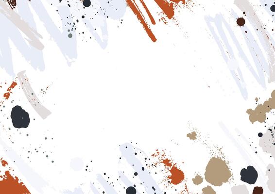 Abstract horizontal backdrop with colorful paint traces, smudges, blots and brush strokes on white background. Creative frame or border with artistic smears and scribble. illustration