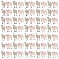sheep and pigs as a pattern background vector