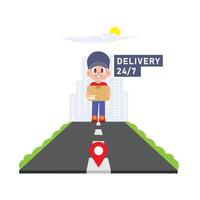 Efficient and Fast Delivery Service vector