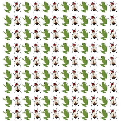 flies and frogs as a pattern background