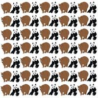 bear and panda as a pattern background vector
