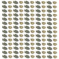 piranha and puffer fish as a pattern background vector