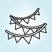 Party Bunting Decoration Festive Triangular Flags for Celebration Events vector