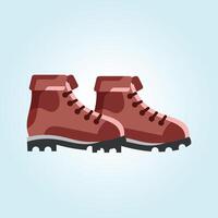 A Pair of Sturdy Brown Hiking Boots Ready for Adventure on Mountain Trails vector