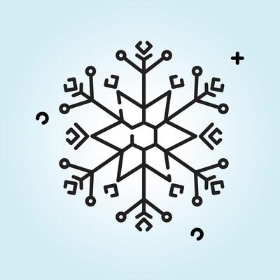 Elegant Line Art Snowflake Design Winter Holiday Festive Graphic