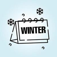 Winter Season Calendar Illustration Design A Festive Desk Calendar Featuring Snowflakes vector