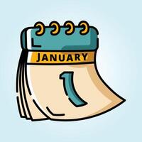 January First Day New Year Calendar Illustration Design vector