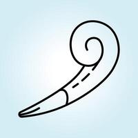 A Curled Party Horn Design Illustration in Black and White Simple Line Art Style vector