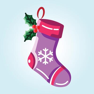 A Festive Christmas Stocking with Holly and Snowflake Design Perfect for Holiday Cheer and Gift Giving
