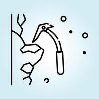 Ice Climbing Equipment Icon Illustration A Striking Visual of an Ice Axe Embedded in Ice vector