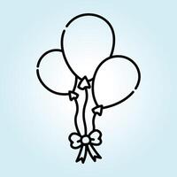 Three Balloons Tied with a Bow A Delightful Celebration Illustration vector