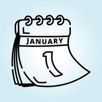 New Year Countdown Illustration January First Day Calendar Icon Design vector