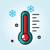 Thermometer Icon Design Low Temperature Freezing Cold Weather Illustration vector
