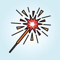 A Vibrant Illustration of a Sparkling Firecracker, A Festive and Joyful Celebration Design Element vector