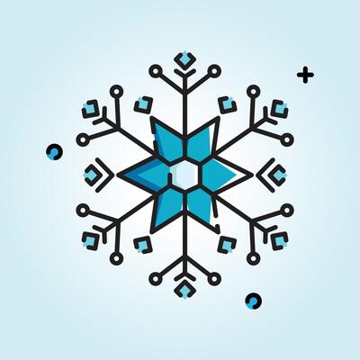 A Stunning Teal Snowflake Design Perfect for Winter Holidays and Festive Greetings