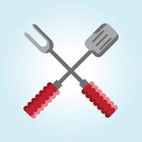 Grilling Essentials A Crossed Spatula and Fork Icon Design for Barbecue Lovers vector