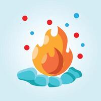 Abstract Fire Flame in Hand Conceptual Art Balance of Hot and Cold Elements vector