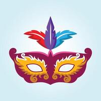 Vibrant Carnival Mask with Colorful Feathers A Festive Design vector