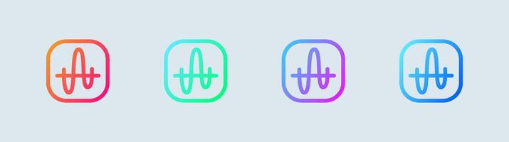 Frequency line icon in gradient colors. Radio signs illustration. vector