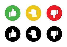 Like, neutral, and dislike button icon. Thumb up, middle, and down sign symbol vector