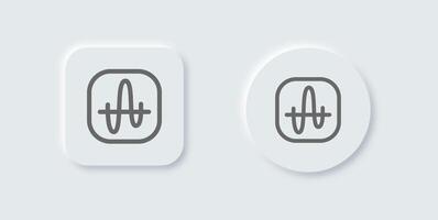 Frequency line icon in neomorphic design style. Radio signs illustration. vector