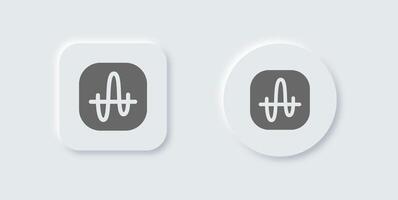 Frequency solid icon in neomorphic design style. Radio signs illustration. vector