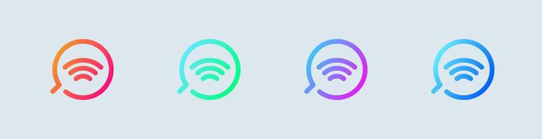 Tap line icon in gradient colors. Technology signs illustration. vector