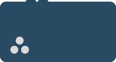 A blue square with three white dots on it vector