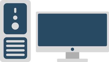 Computer desktop with monitor and keyboard vector