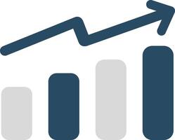 A graph showing an upward trend vector