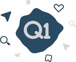 Q1 logo with icons vector