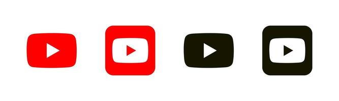 Youtube logo . Youtube icons. Red YouTube play button, YouTube and music icon. vector