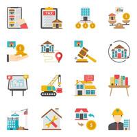 Set of Property and Construction Flat Icons vector