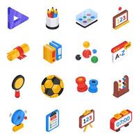 Set of Shipment Flat Isometric Icons vector