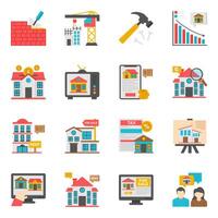 vSet of Property Flat Icons vector