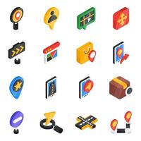 Set of Iot Flat Isometric Icons vector