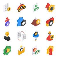 Set of Coding and Development Flat Icons vector