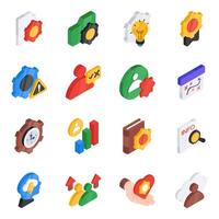 Set of Logistic Flat Isometric Icons vector
