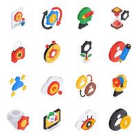 Set of Logistic Flat Isometric Icons vector