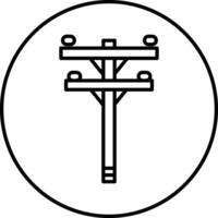Electric Pole Illustration Icon vector