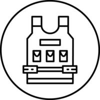 Bulletproof Vest Illustration Icon vector