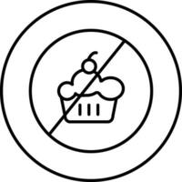 No Sweet Illustration Icon vector
