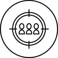 A black and white image of a target with people in it vector