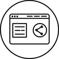 A black and white icon of a computer screen vector