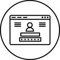 Browser Login Illustration Icon vector