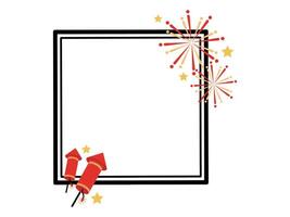 Eve New Year Fireworks Frame Background vector