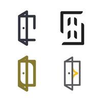 Door Logo Template Icon vector