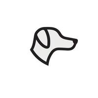Minimalist dog icon for logo design vector