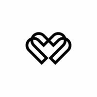 Letter M Heart vector