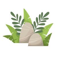 Nature. Stones with herbs, isolate for game locations. vector